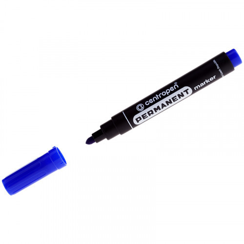 Marker permanent Centropen. Albastru, vârf rotund