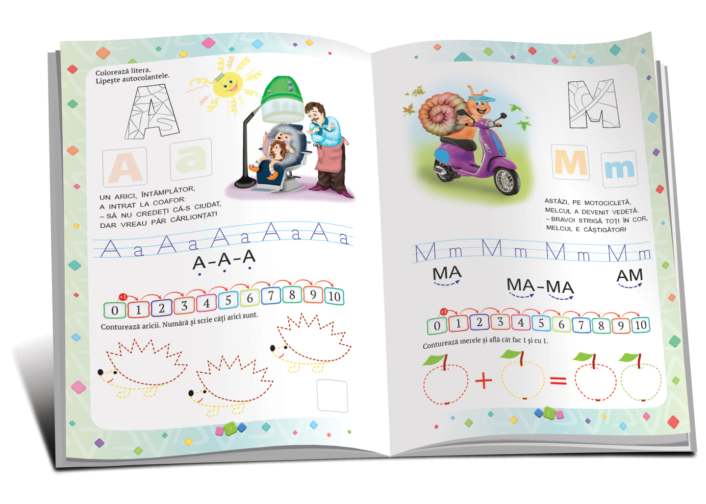 Marea carte. ABC + 1,2,3 O carte mare pentru cei mici (70 autocolante)