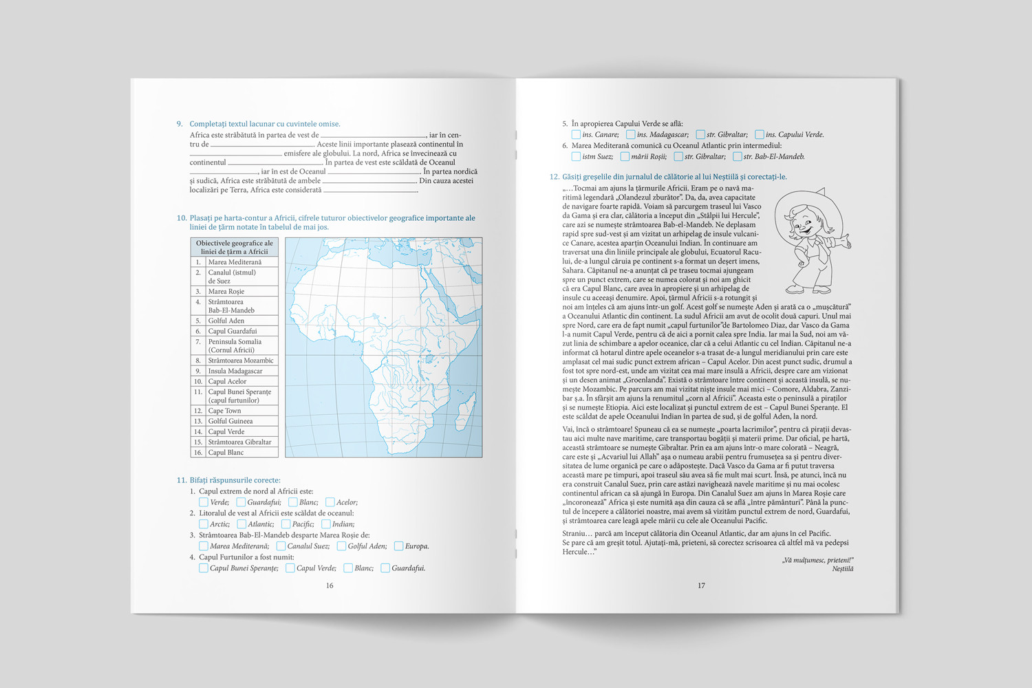 Geografia continentelor și oceanelor. Caiet cu activități practic-aplicative. Clasa a 6-a