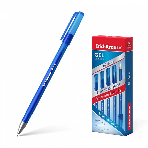 Pix cu gel ErichKrause® G-Ice, ink color: albastru
