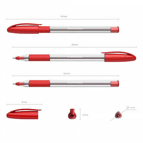 Pix pe ulei ErichKrause® U-109 Classic Stick&Grip 1.0, Ultra Glide Technology,  rosu