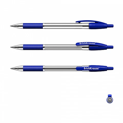 Pix retractabil ErichKrause® R-301 Classic Matic&Grip 1.0, albastru