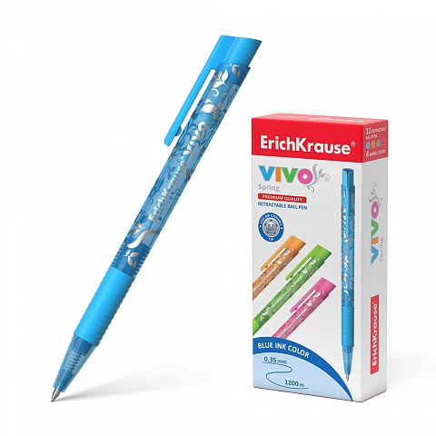 Pix retractabil ErichKrause® VIVO® Spring, albastru