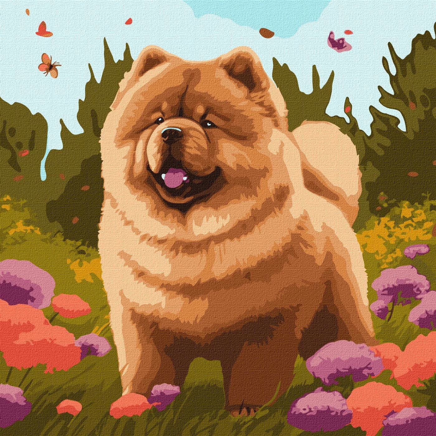 Tablou pe numere "Chow-chow fermecator" 40x40cm KHO6548