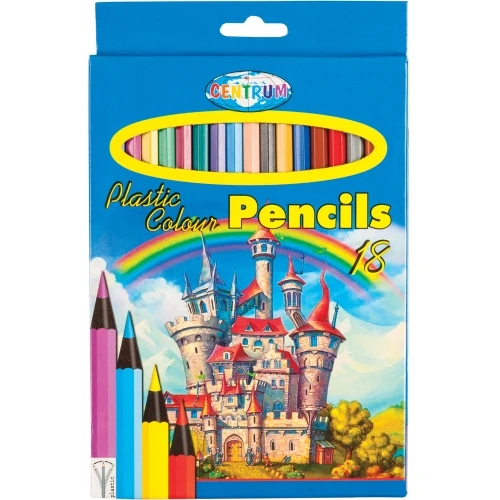 Creioane colorate 18 cul.plastic CASTLE