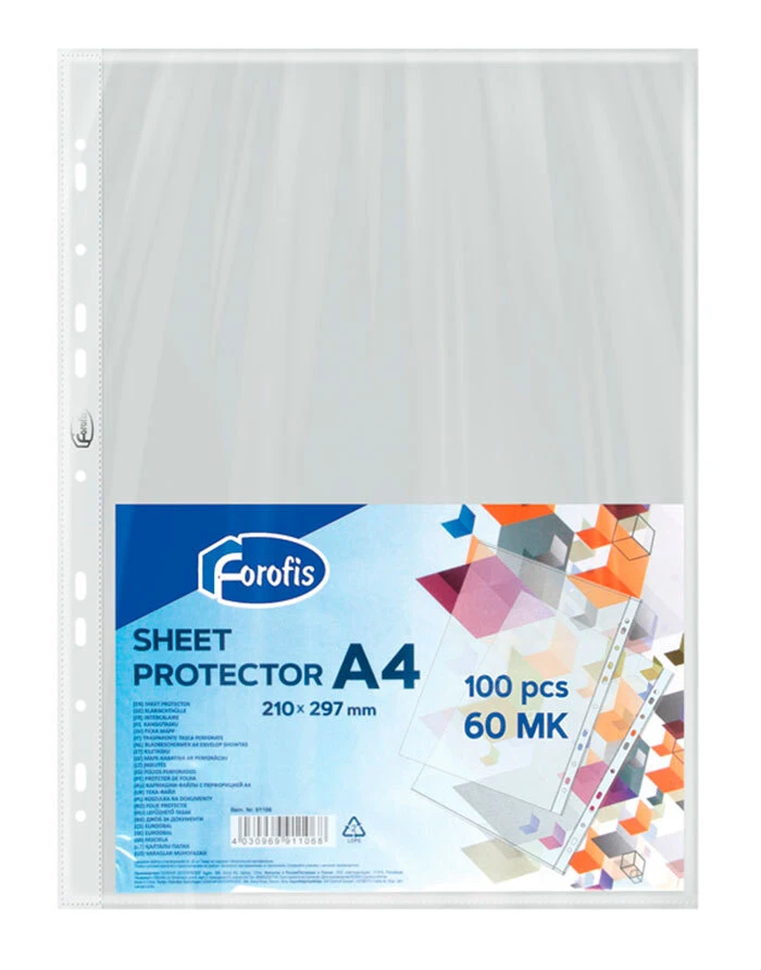 Folie plastic A4 100buc. 0.060mm