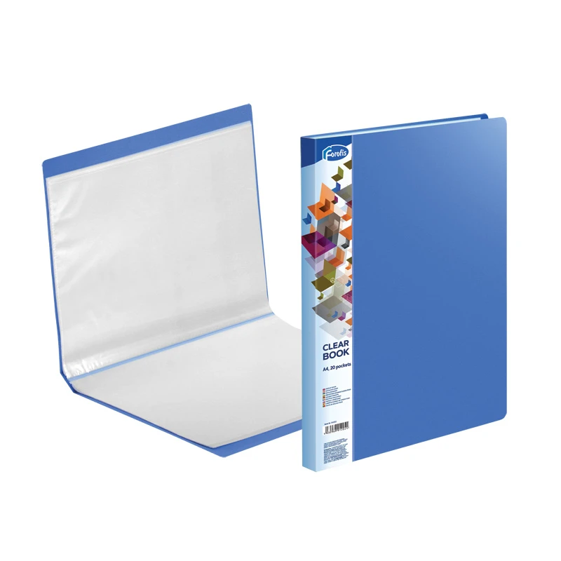 Mapa plastic A4 20 file albastru
