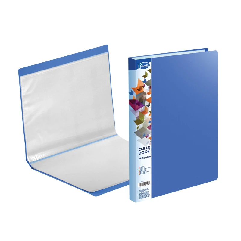Mapa plastic A4 30 file albastru