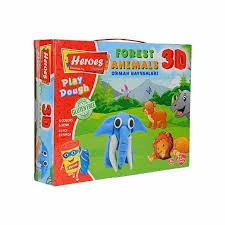 Pastă de modelat set 6 cul+15 forme Animale sălbatice
