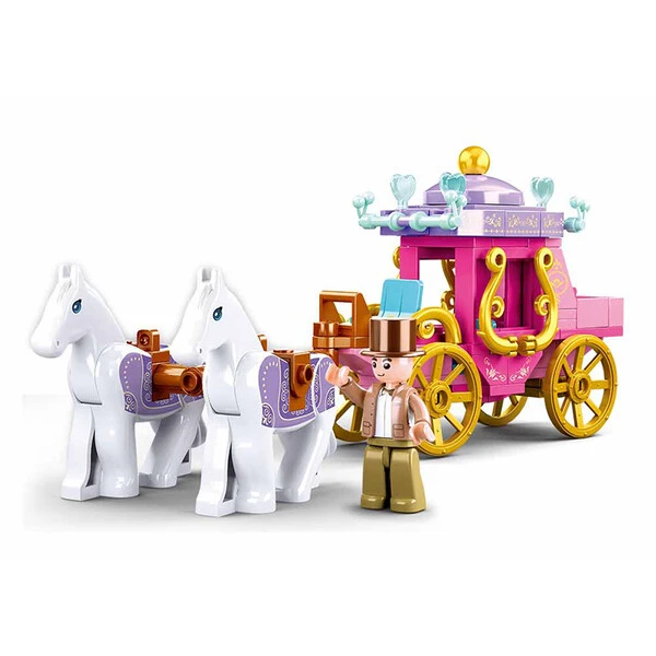 Set de construcție ”Trăsura cu doi cai”, 139 elem.