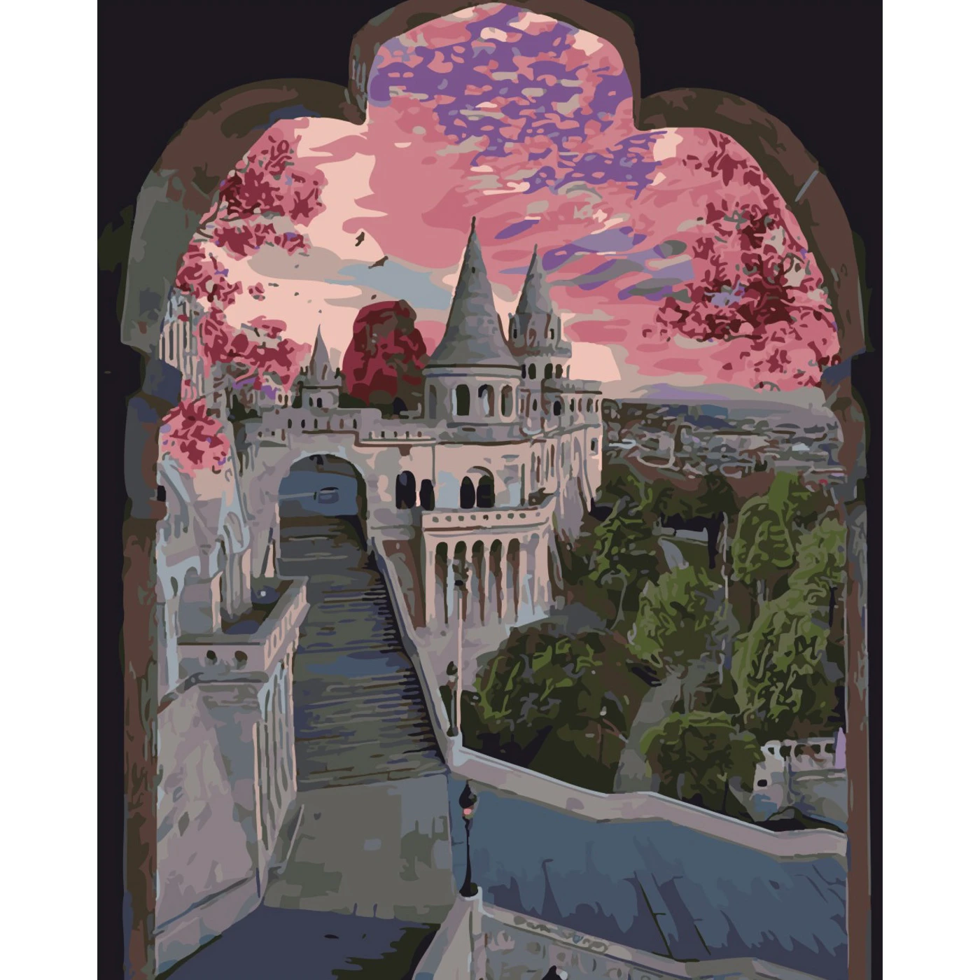 Tablou pe numere  40x50 cm "Între părțile castelului"