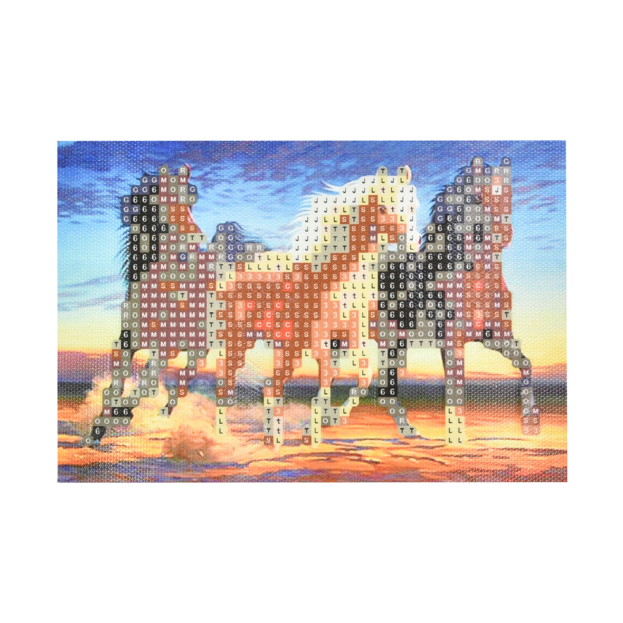 Mozaica cu Diamante 10x15 cm "Trei cai grațioși"