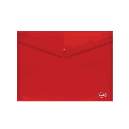 Mapa plastic A4 cu buton / rosie