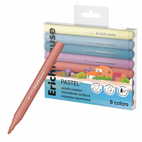 Markere acrilice 8 cul. Pastel