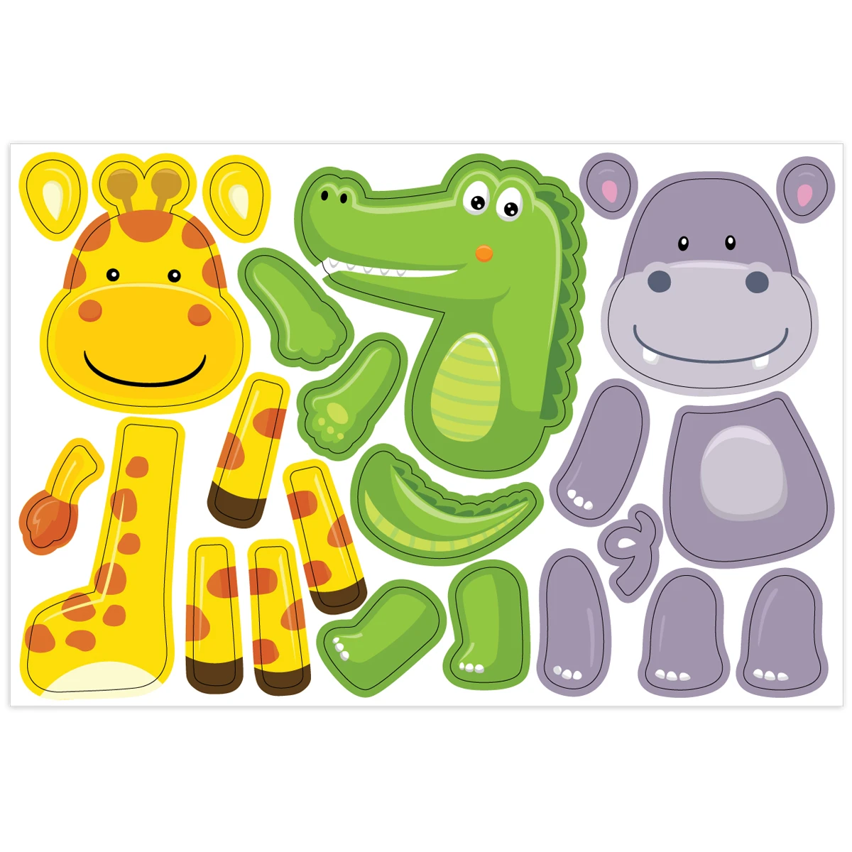 Joc educativ cu magneti "Animale" 48el. ТРИ СОВЫ