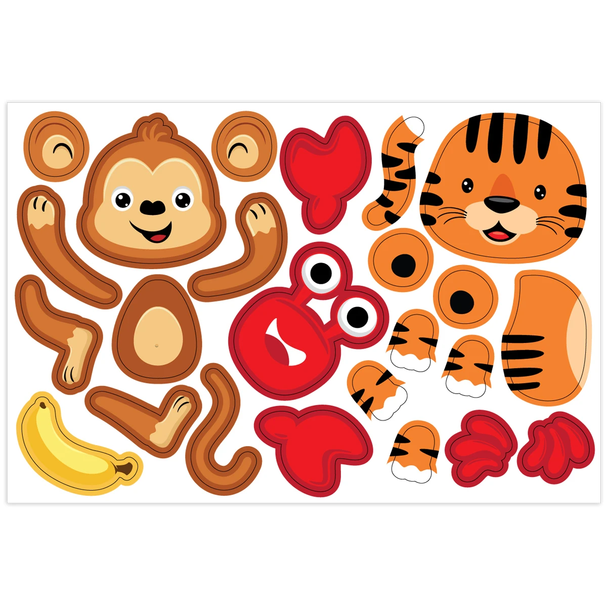 Joc educativ cu magneti "Animale" 48el. ТРИ СОВЫ