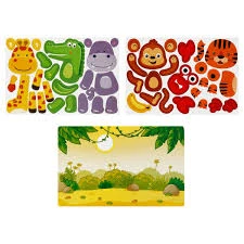 Joc educativ cu magneti "Animale" 48el. ТРИ СОВЫ