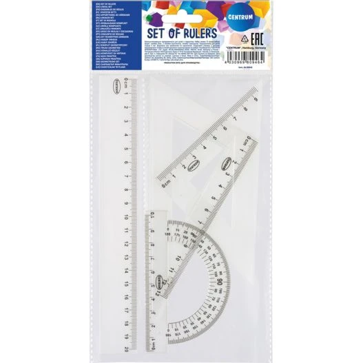 Set geometric20cm (Rigla,Raportor, 2 Echere)