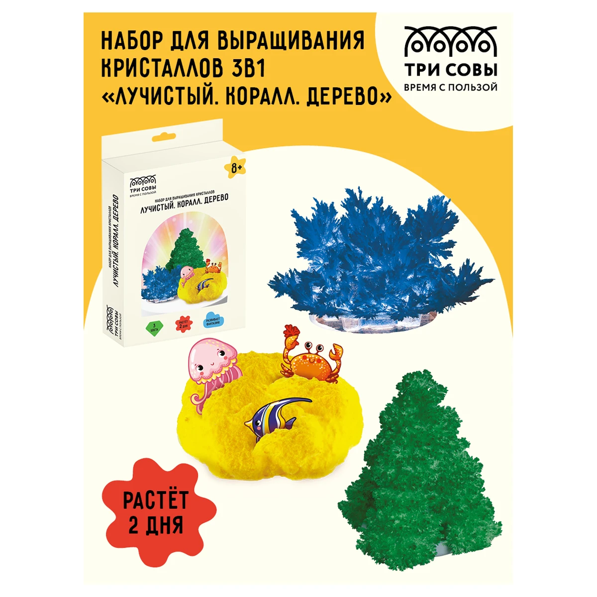 Set de crescut cristale 3in1"Corall 2"  ТРИ СОВЫ