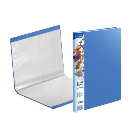 Mapa plastic A4 10 file albastru FO
