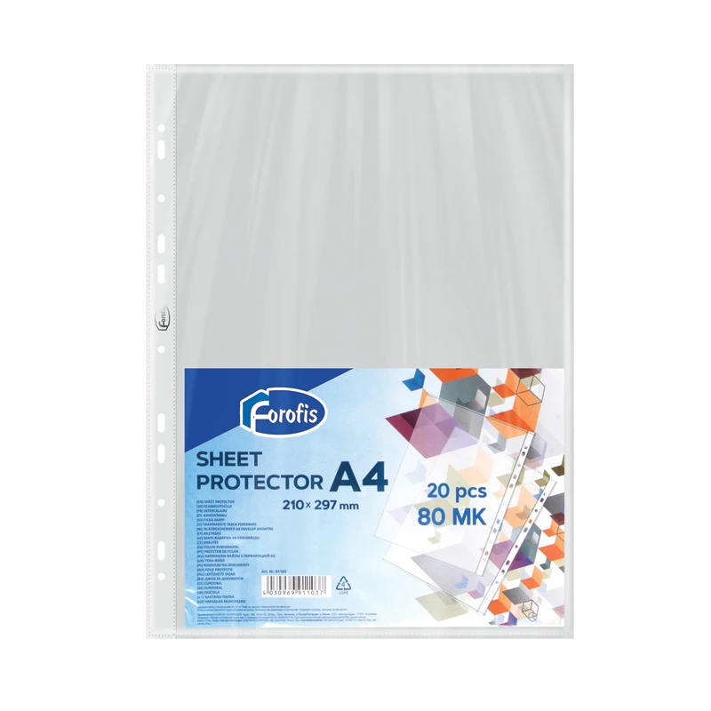 Folie plastic A4 20buc. SET 0.080mm  FO