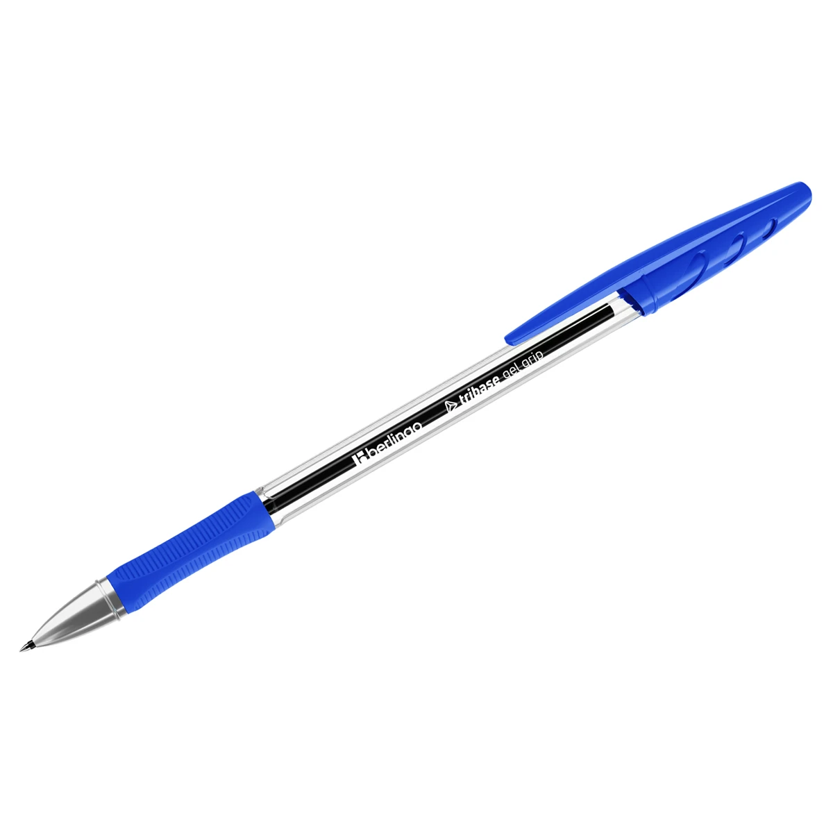 Pix cu gel Berlingo "Tribase Gel grip", albastru, 0,5mm(12)