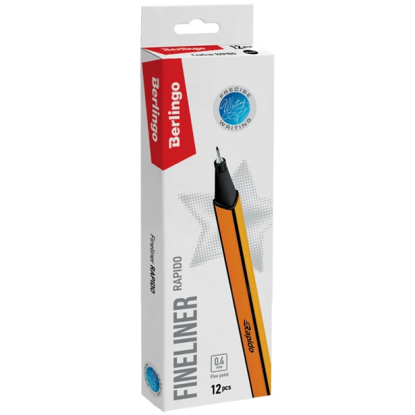 Fineliner negru 0,4mm (12) "Rapido" Berlingo