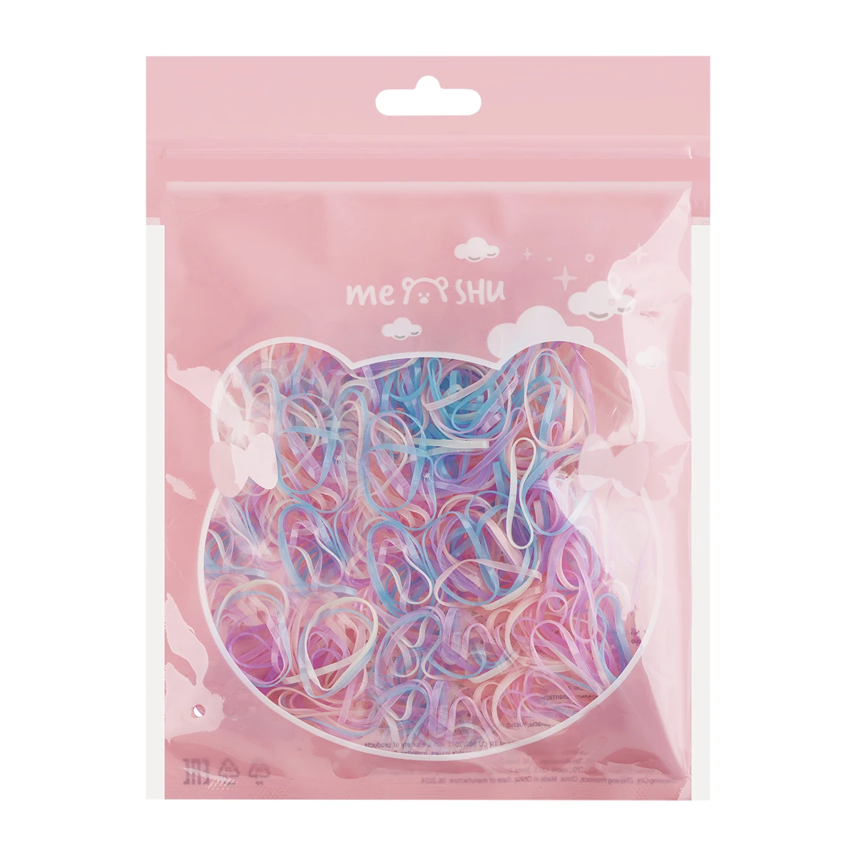 Elastice pentru par,set 300 buc. pastel, MESHU
