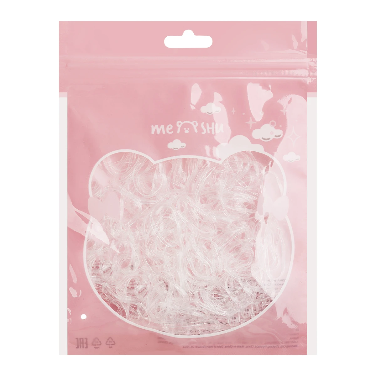 Elastice pentru par,set 300 buc. transparente, MESHU