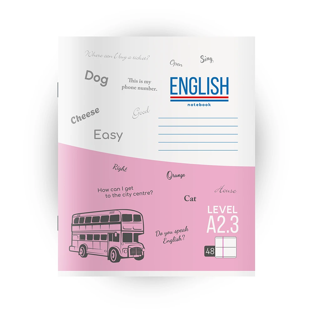 Caiet 48 foi linii mari. English Notebook. Level A2.3