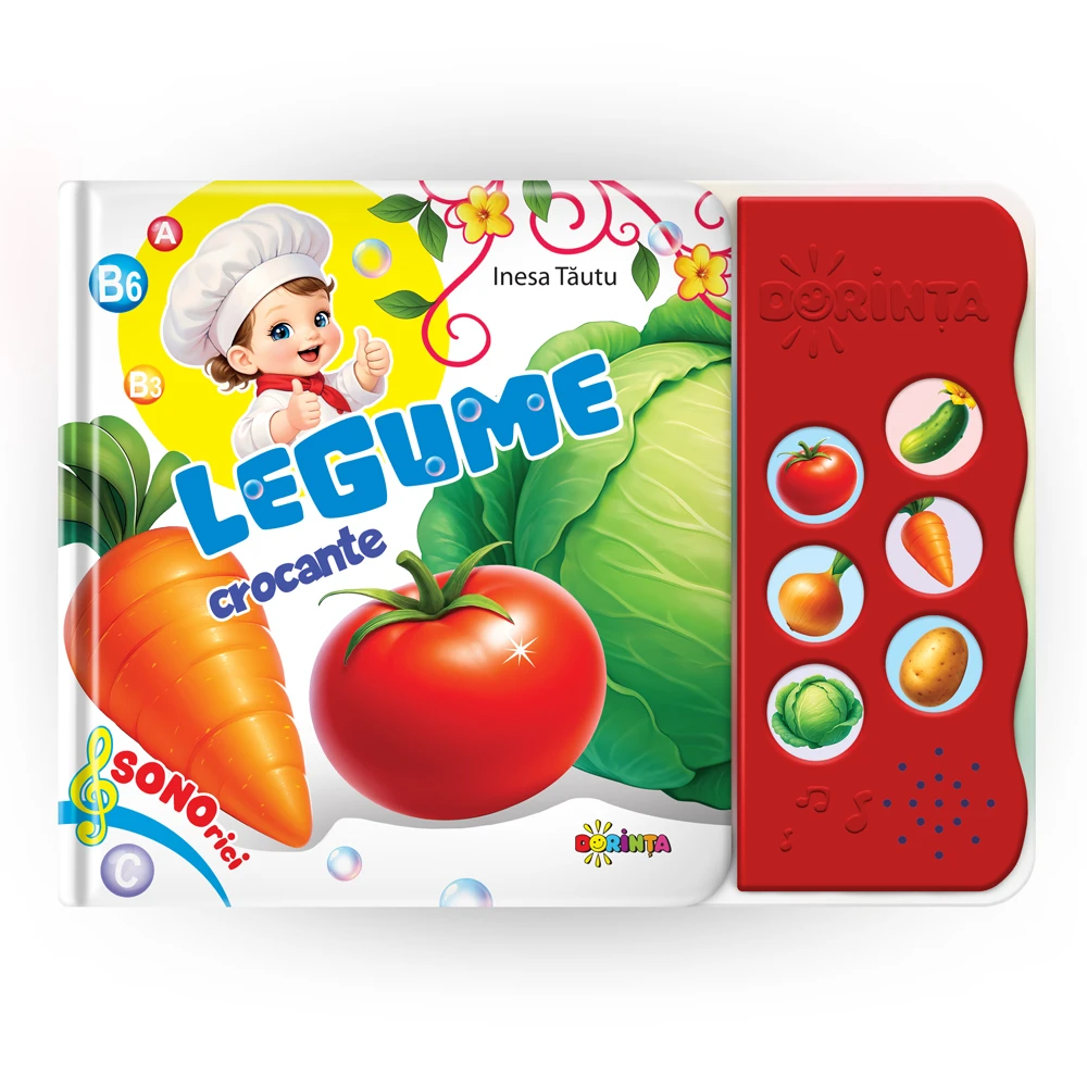 Sonorici - Carte cu sunete / carte sonoră. Legume crocante