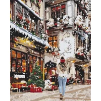 Tablou pe numere "Plimbare pe străzile de Anul Nou" 40x50 cm KHO3582