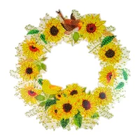 Mozaica cu Diamante 30x30 cm "Ghirlanda cu Floarea-soarelui"