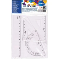 Set rigla 15cm; (Rigla; Raportor;2 Echere)