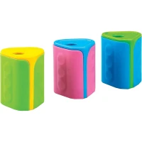 Ascuțitoare plastic cu container Asorted