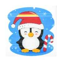 Tablou pe numere 20x20 cm "Pinguin de Crăciun"