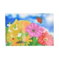Mozaica cu Diamante 10x15 cm "Gerbera și fluturi"