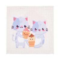 Broderie 30x30 cm "Pisici cu delicatese"