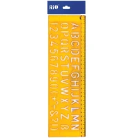 Rigla cu trafaret cifre si litere 30cm
