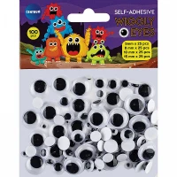 Ochisori plastic, set 25buc. div.marimi,negru-alb