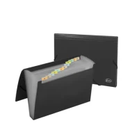 Mapa cu elastic, 12 sectiuni cu separator,negru
