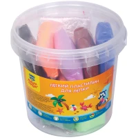 Plastilina usoara 15 cul.,galeata, MULTI PULTI
