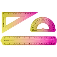Set geometric 20cm (Rigla,Raportor,  Echer) ,"Radiance", Berlingo