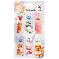 Semne de carte magnetice, 6 buc., "Cute animals", laminare lucioasa, MESHU